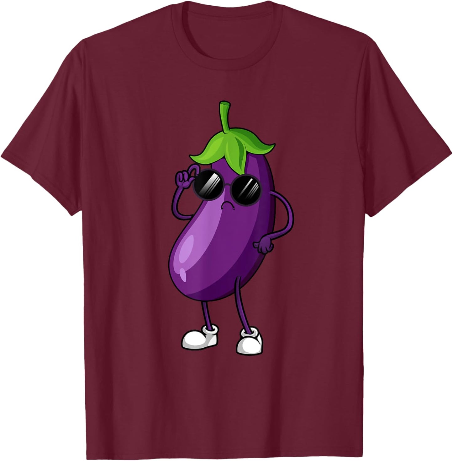 Cool Eggplant Art Women Kid Vegetable Eggplant Lover T-Shirt - T-Shirt | Maroon