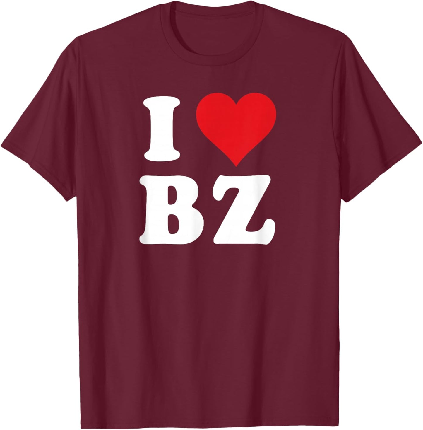 I Heart BZ Initials I Love B.Z. First And Last Name B Z T-Shirt - T-Shirt | Maroon