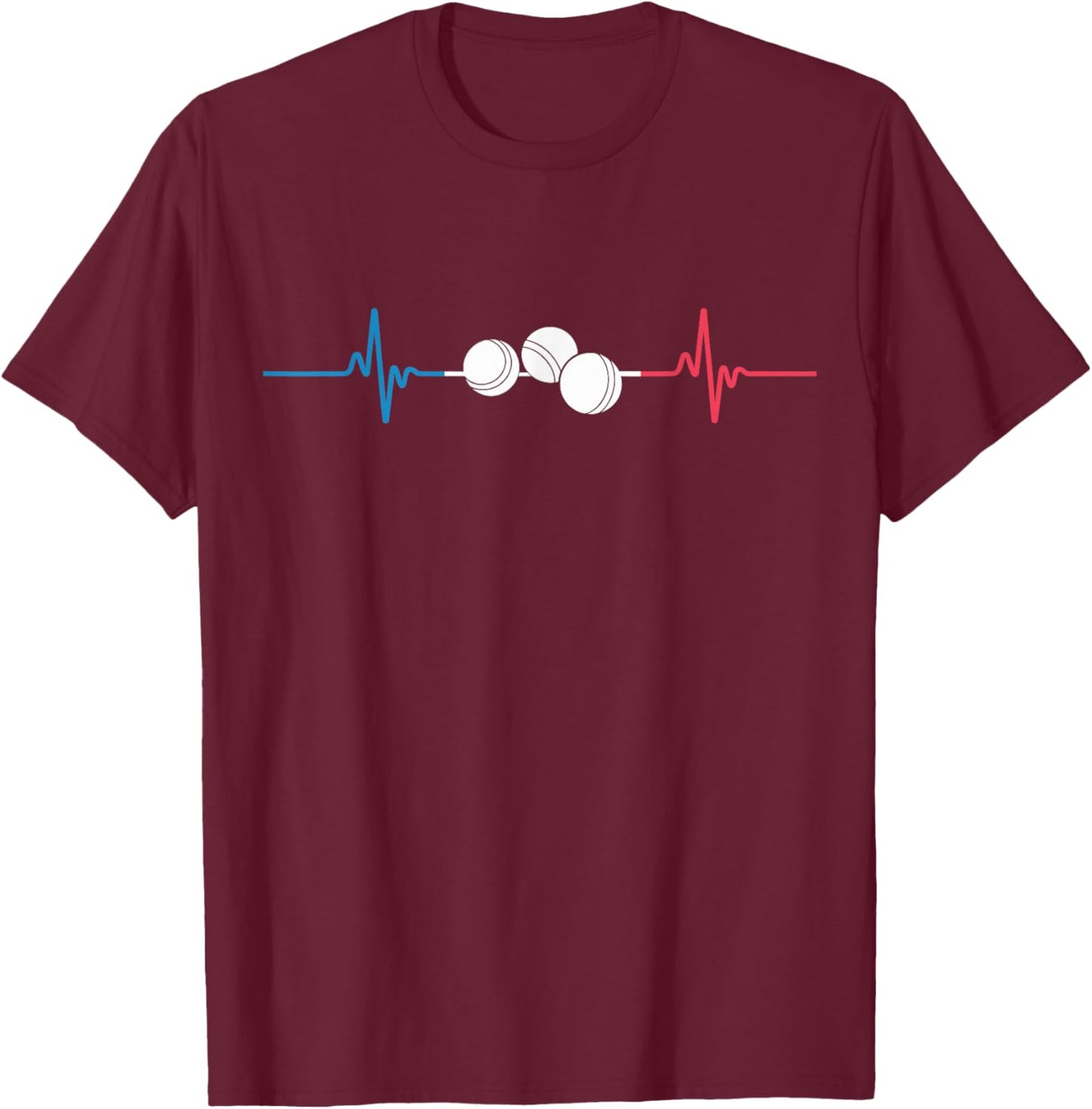Petanque Cardio Line Humor Gift Ball De Petanque T-Shirt - T-Shirt | Maroon