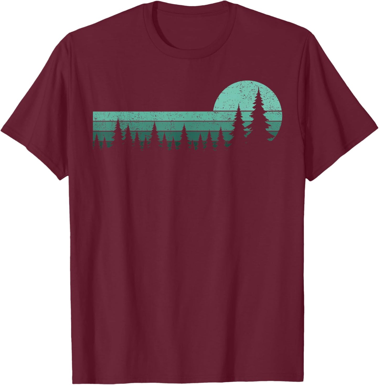 Trees Wildlife Nature Vintage Forest Woman Girl T-Shirt - T-Shirt | Maroon