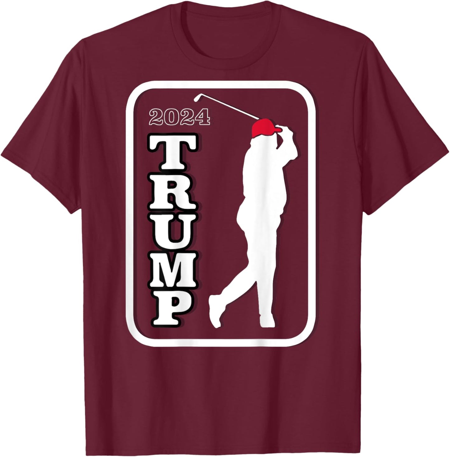 Trump 2024 Golf (on back) T-Shirt - T-Shirt | Maroon