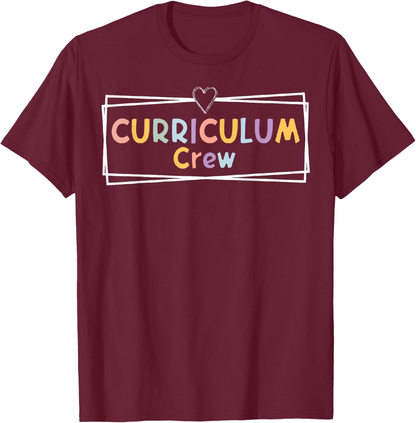 Retro Curriculum Crew Instructional Coordinator Prek Teacher T-Shirt - T-Shirt | Maroon