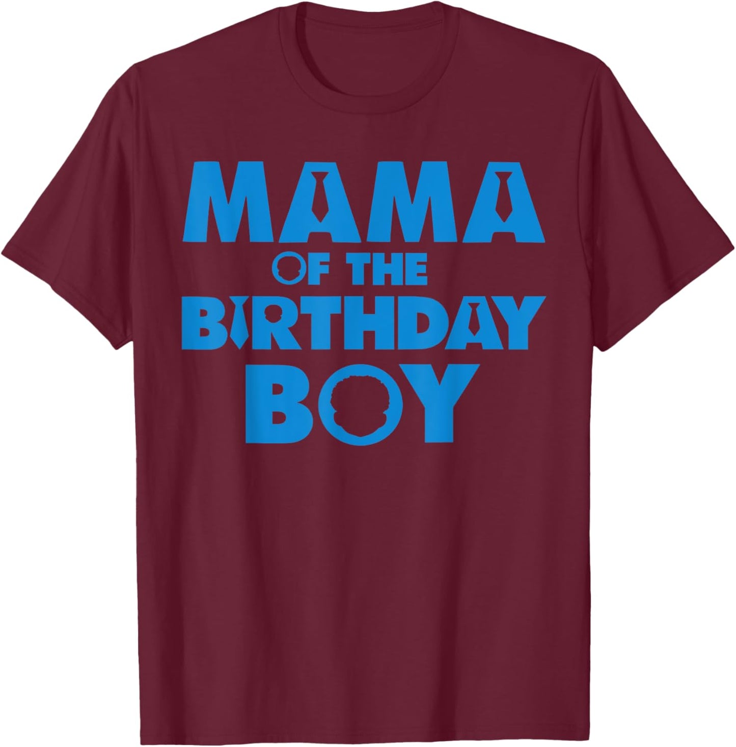 Mama Of The Birthday Boy Afro Boss Baby Family Bday Party T-Shirt - T-Shirt | Maroon