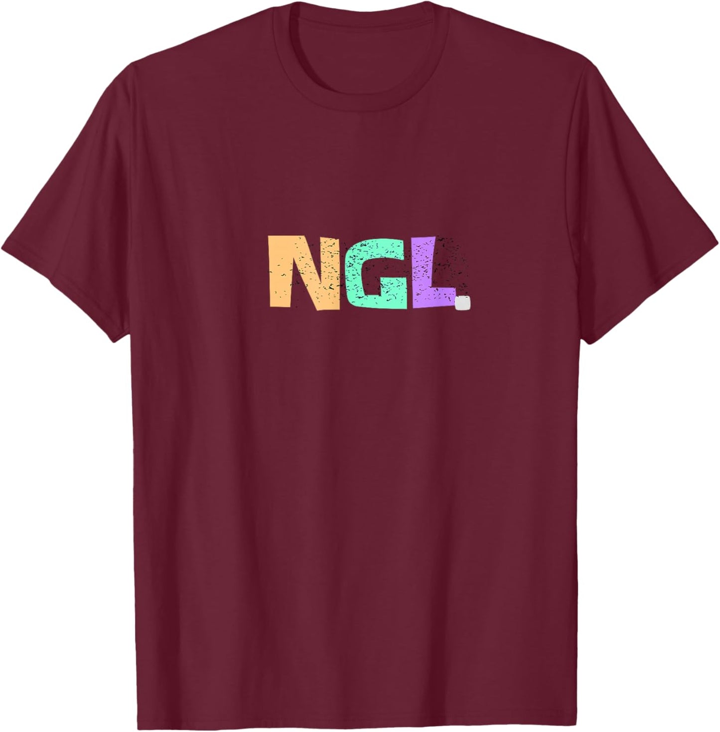 NGL Socially Inspired Text Designed T-Shirt - T-Shirt | Maroon