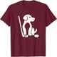 Cute Dog Hockey Lover Minimalist Design T-Shirt - T-Shirt | Maroon