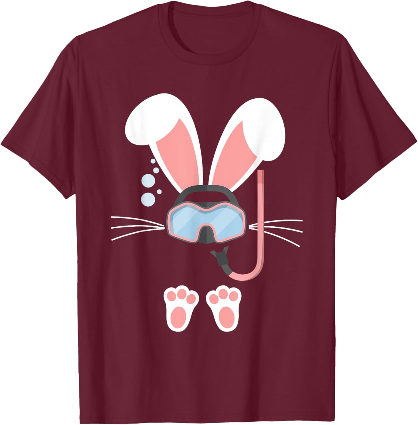 Easter Bunny Rabbit Scuba Mask Scuba Diver Scuba Diving T-Shirt - T-Shirt | Maroon