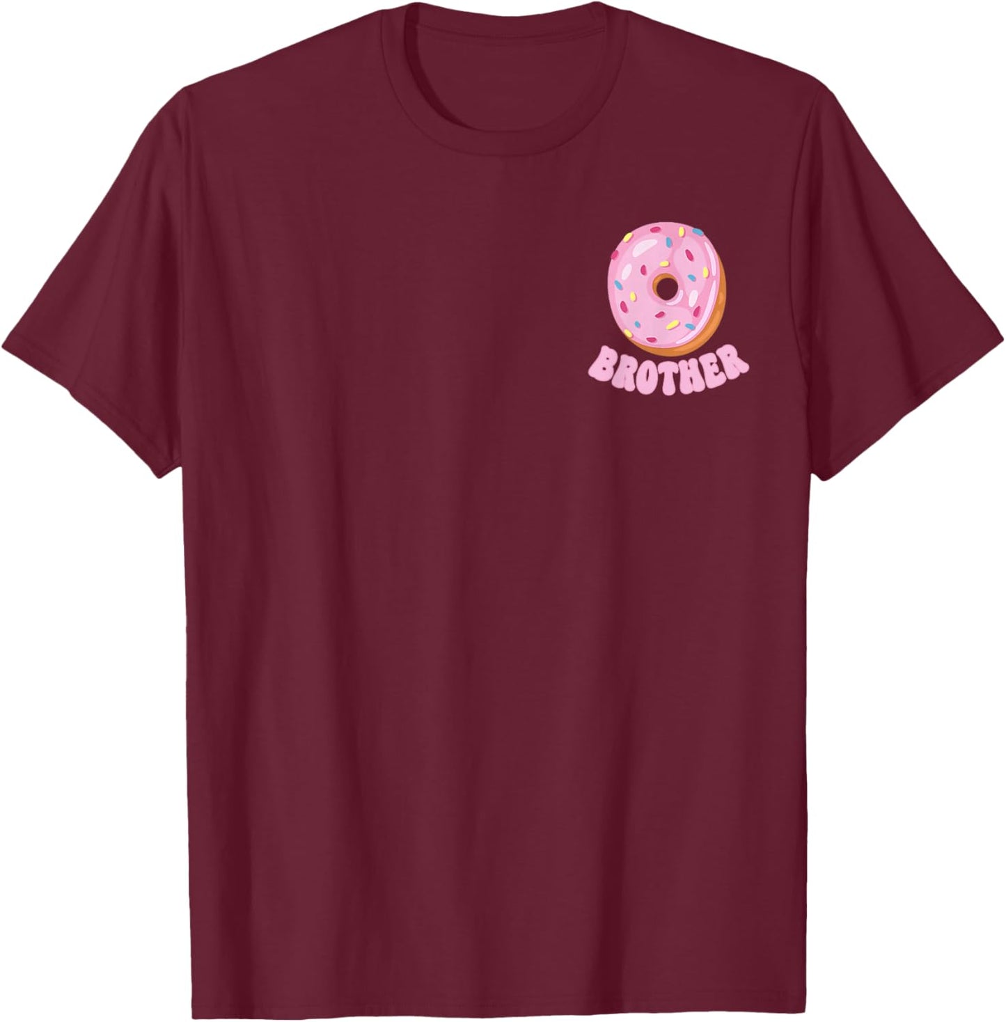 Brother of The Sweet One First Birthday Family Donut Party T-Shirt - T-Shirt | Maroon