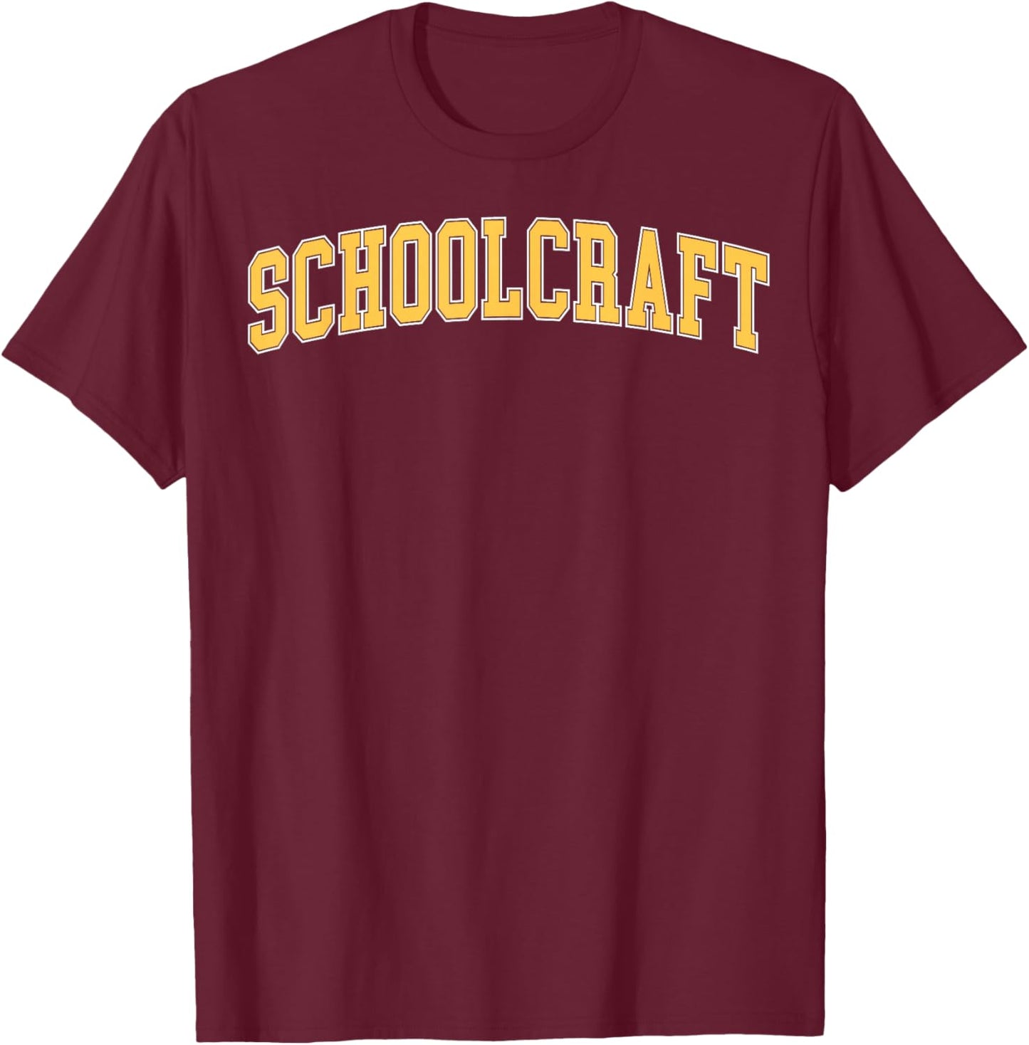 Retro Personalized Schoolcraft Name Vintage Arch Men Women T-Shirt - T-Shirt | Maroon