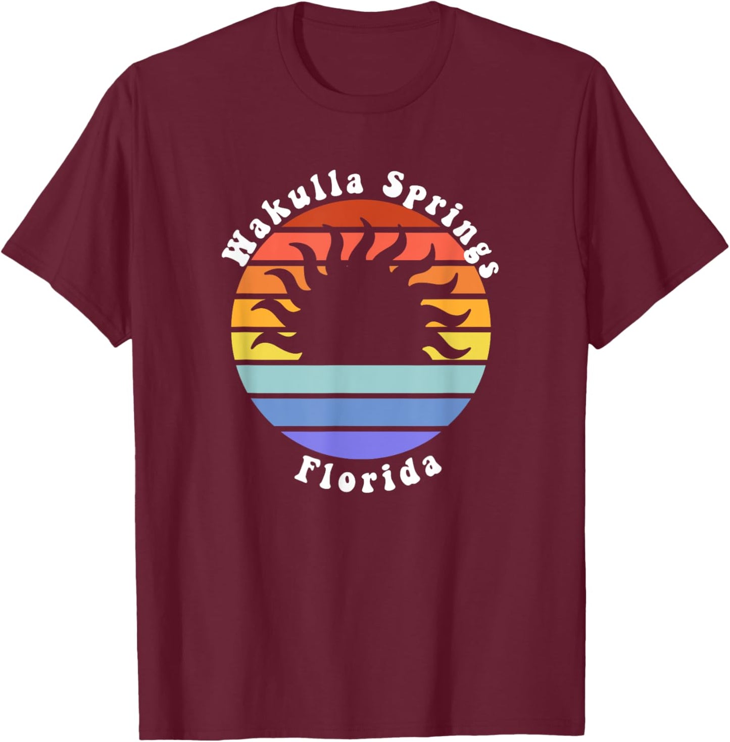 Wakulla Springs Florida FL Sunset Souvenir Vacation T-Shirt - T-Shirt | Maroon