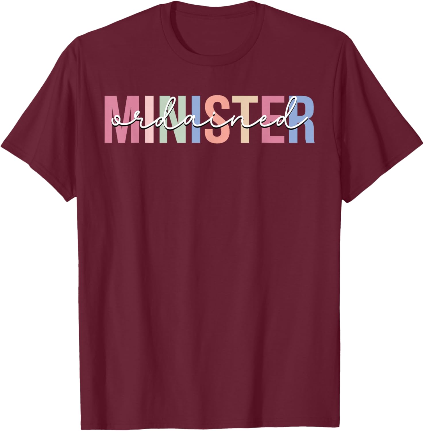 Ordained Minister Wedding Officiant T-Shirt - T-Shirt | Maroon