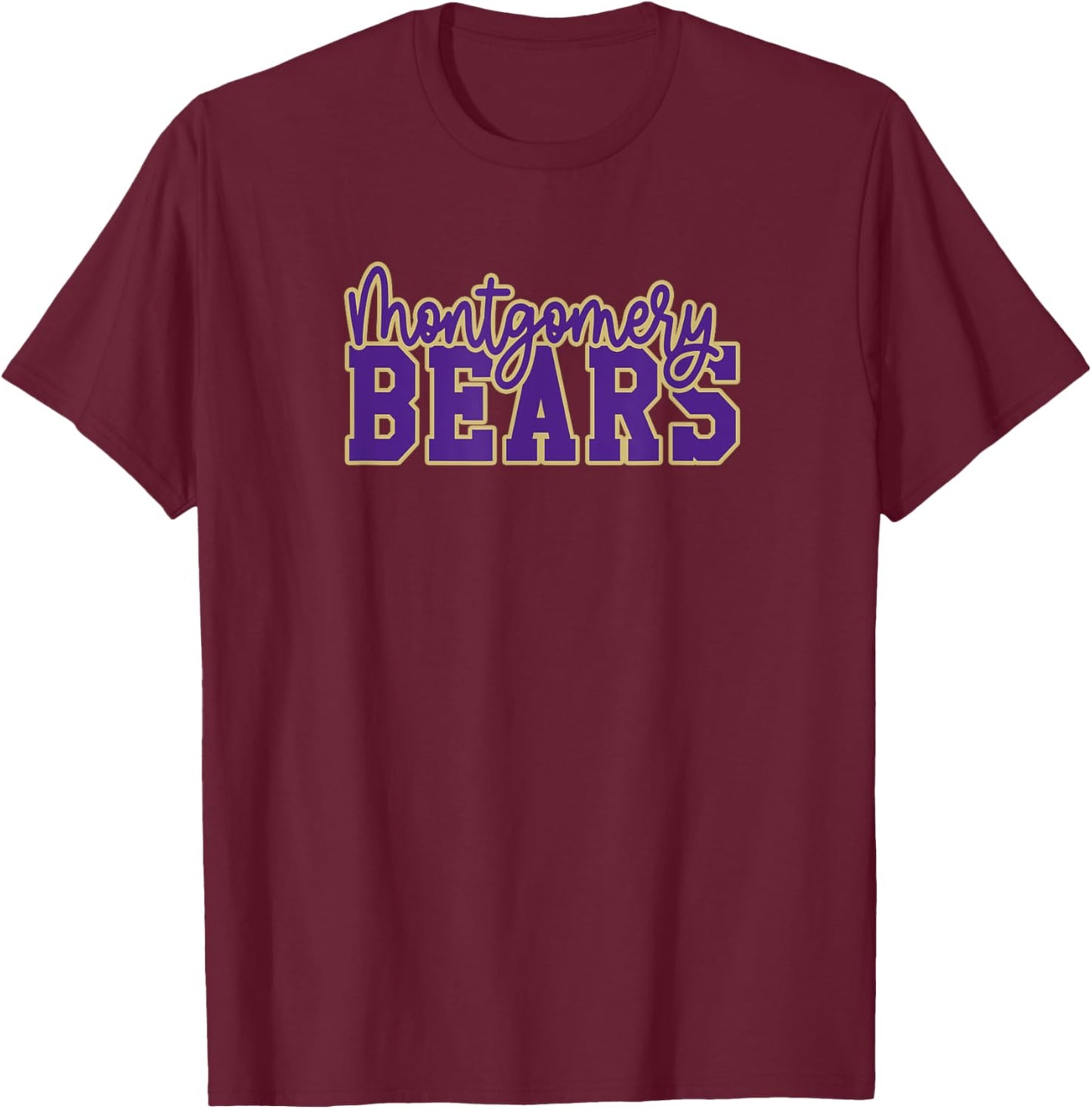 Montgomery High School Bears T-Shirt - T-Shirt | Maroon