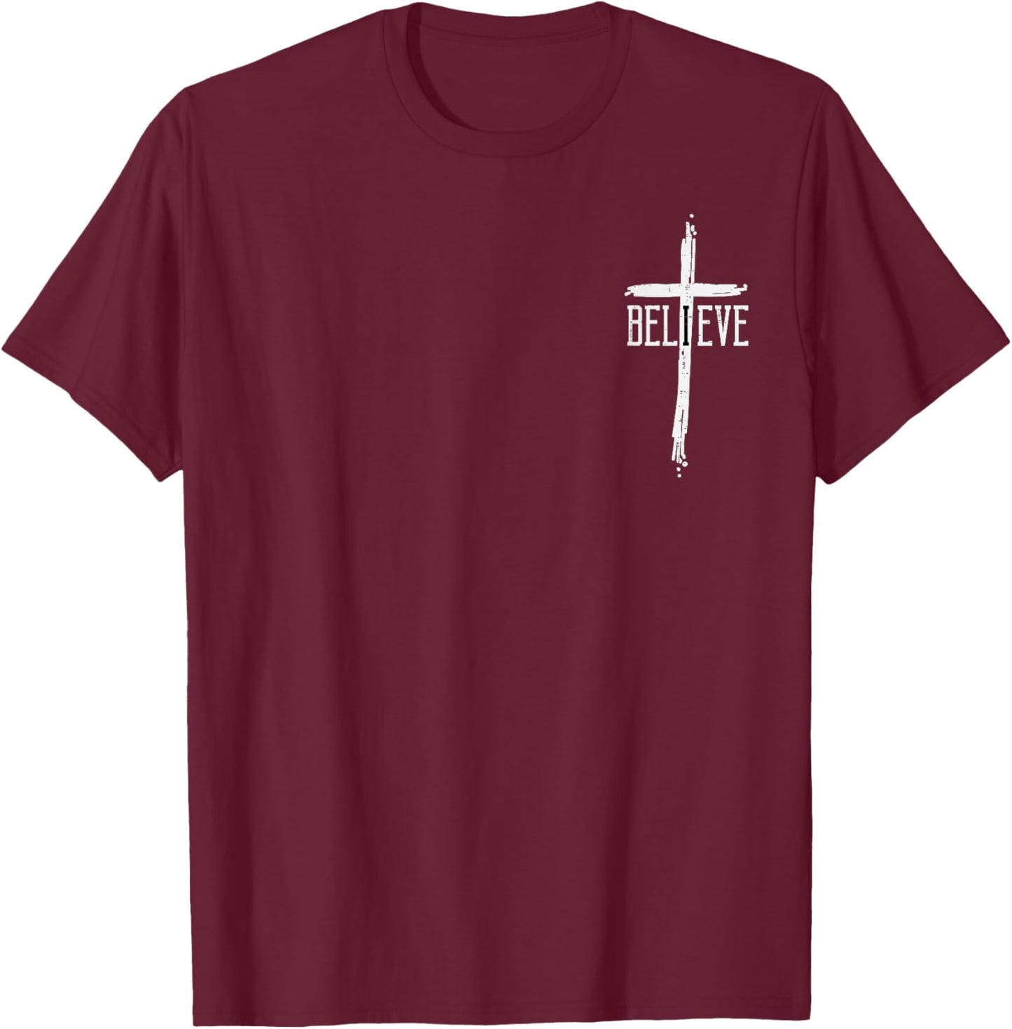 Christian I Believe Cross Pocket Jesus Faith Men Women Kids T-Shirt - T-Shirt | Maroon