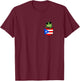 Pocket Coqui Frog Flag Puerto Rico T-Shirt - T-Shirt | Maroon
