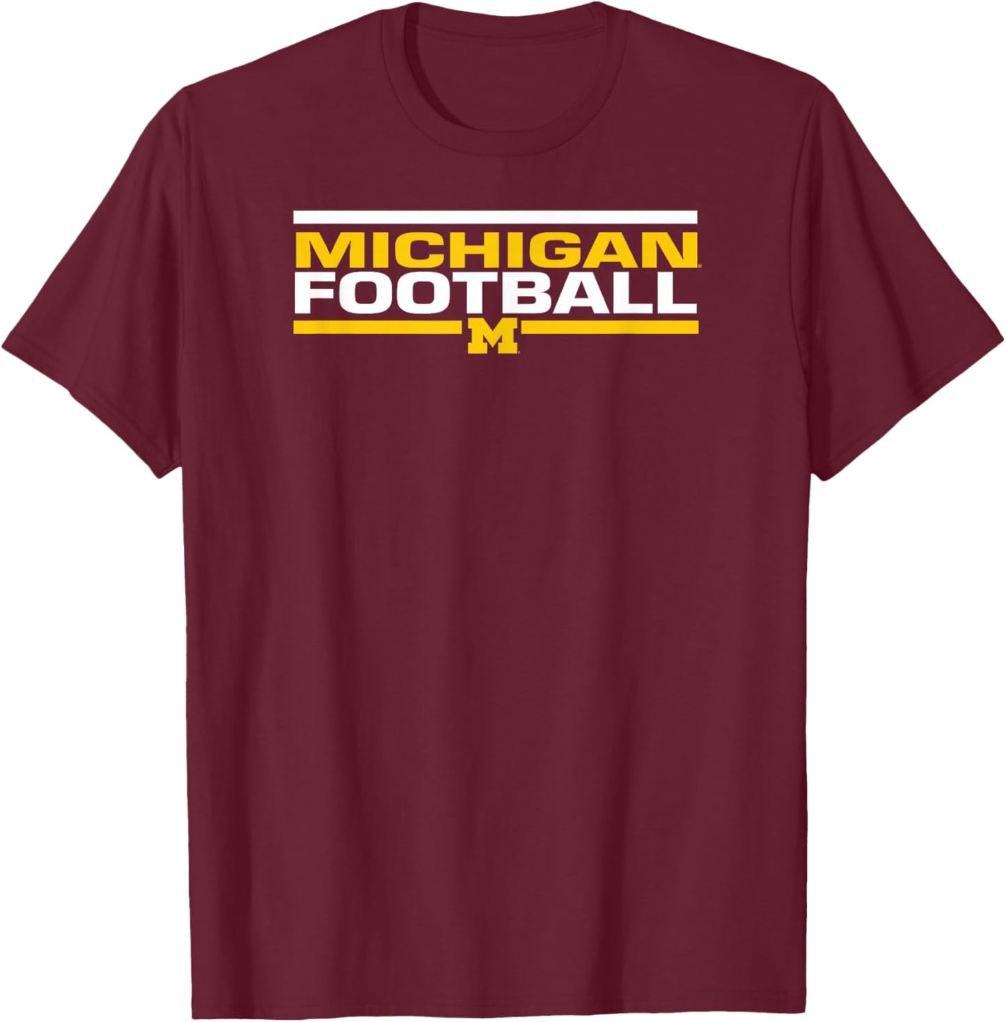 Michigan Wolverines Football Tackle Navy Officially Licensed T-Shirt - T-Shirt | Maroon