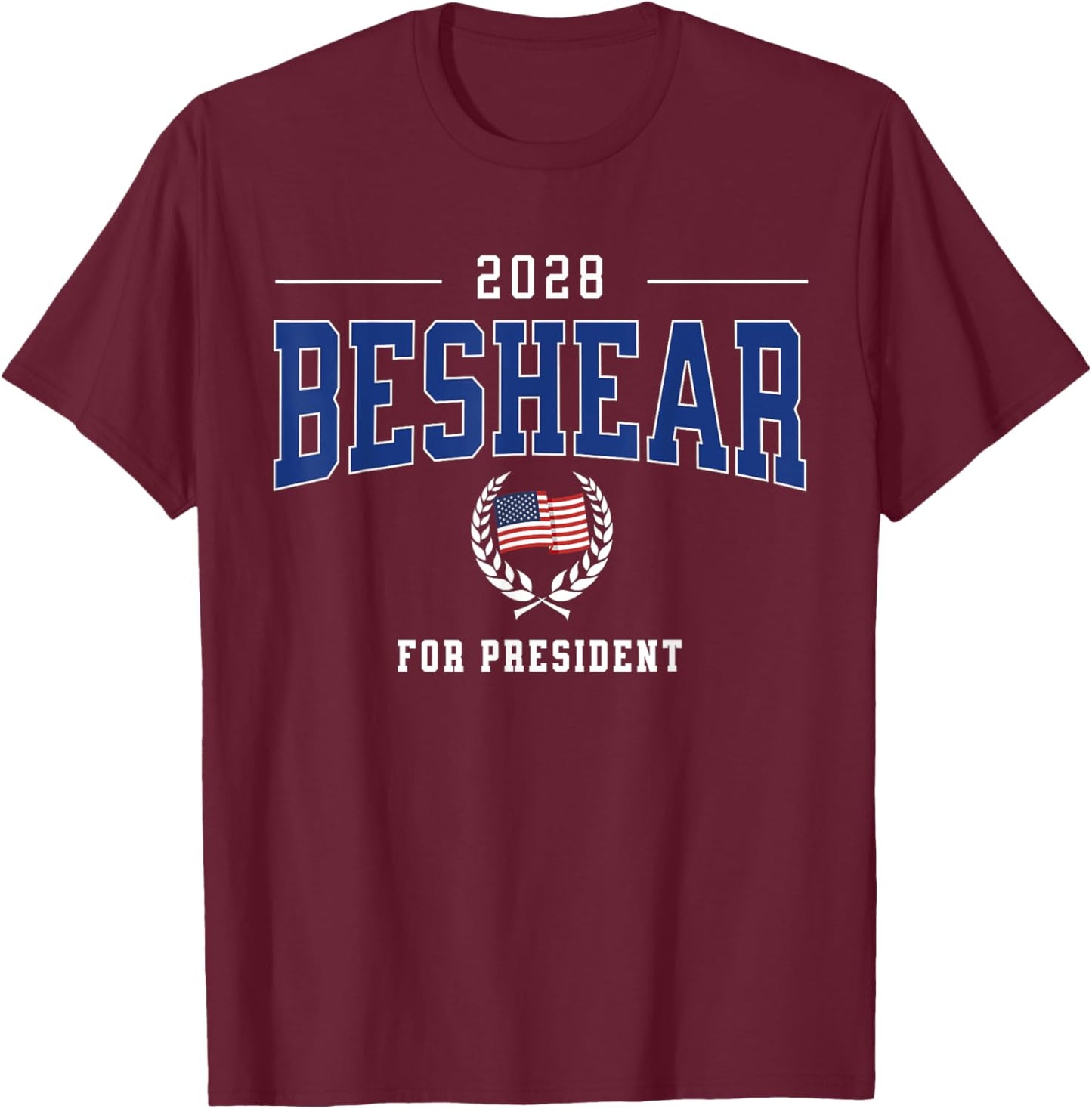 Andy Beshear 2028 for President Democrat Patriotic US Flag T-Shirt - T-Shirt | Maroon