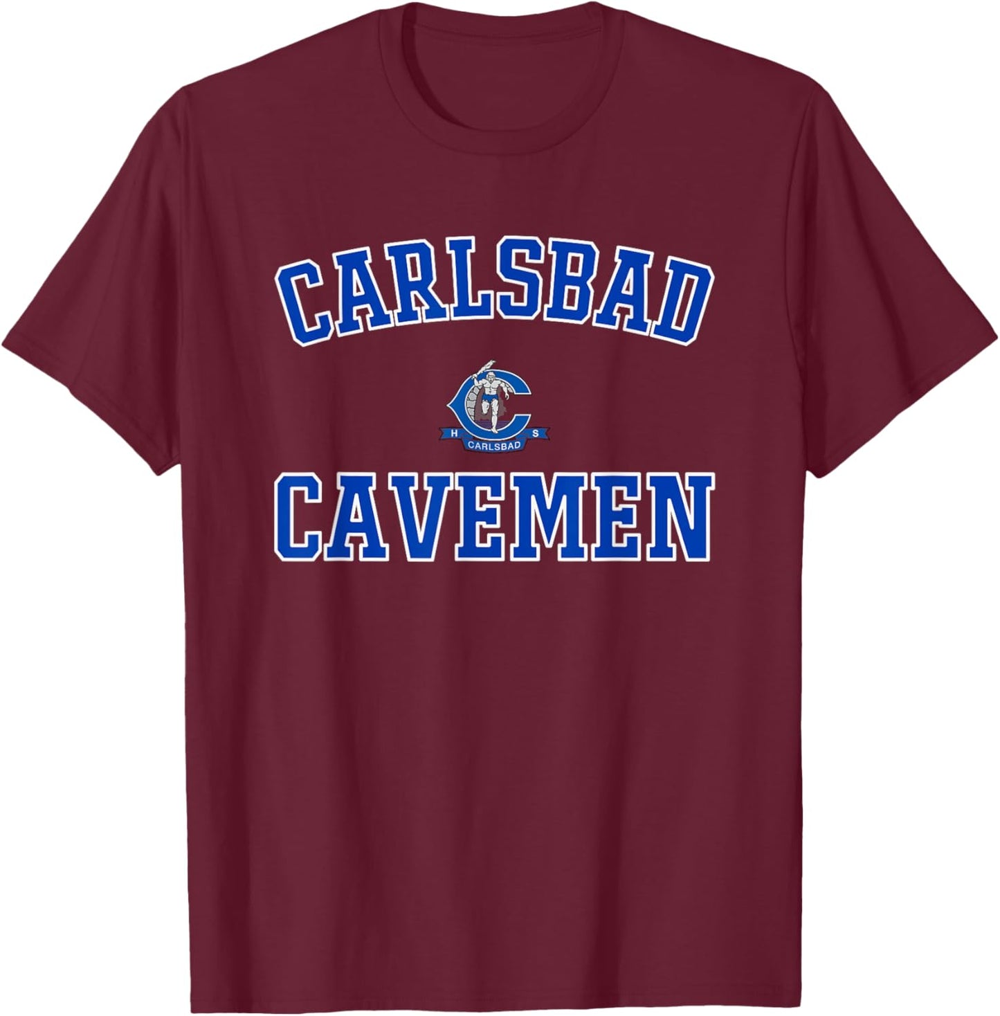 Carlsbad Cavemen Logo Varsity HS T-Shirt - T-Shirt | Maroon