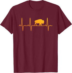 Cool Bison Design Women Kids Buffalo Bison Lovers T-Shirt - T-Shirt | Maroon