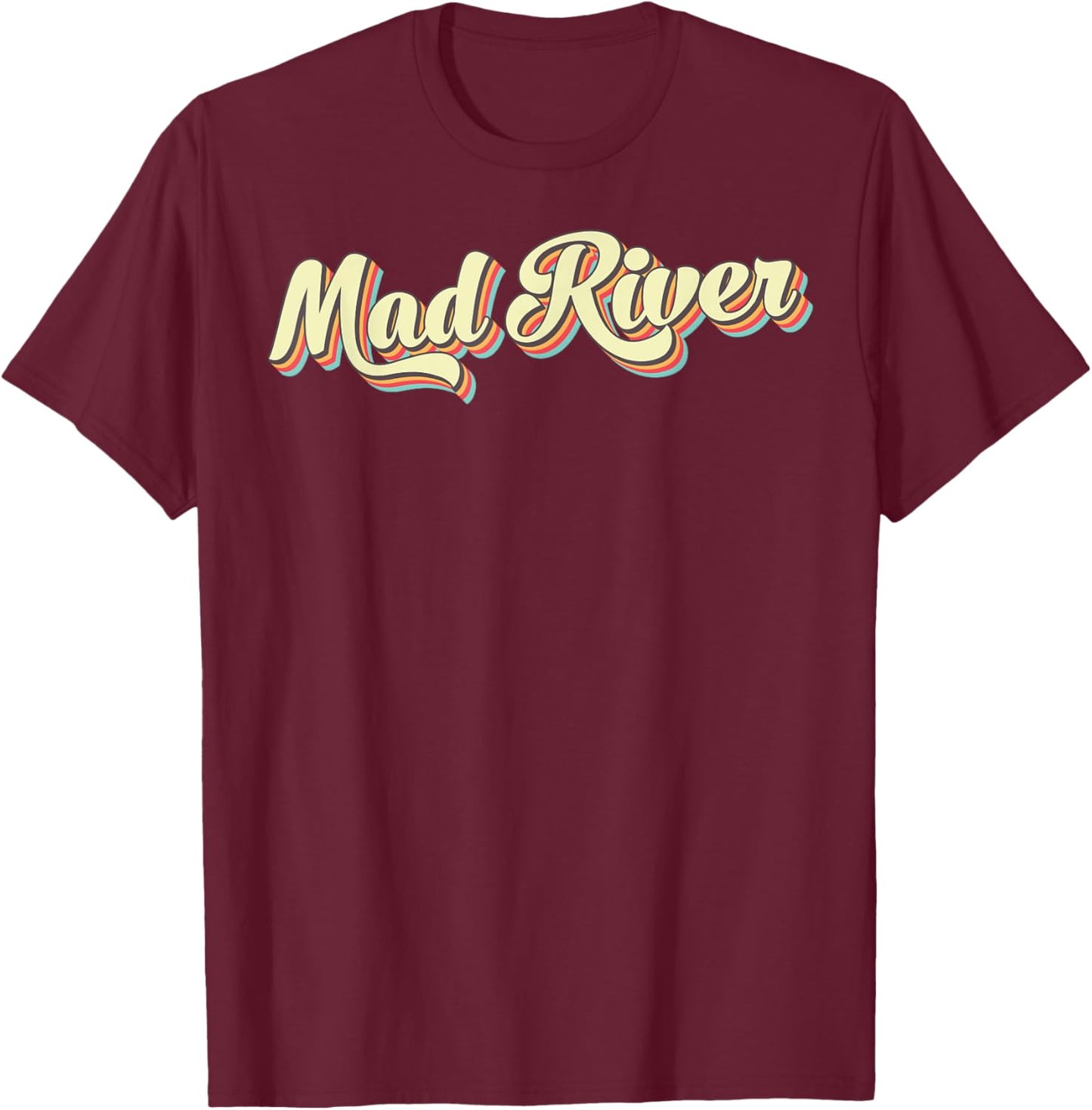 Mad River Retro Art Baseball Font Vintage T-Shirt - T-Shirt | Maroon