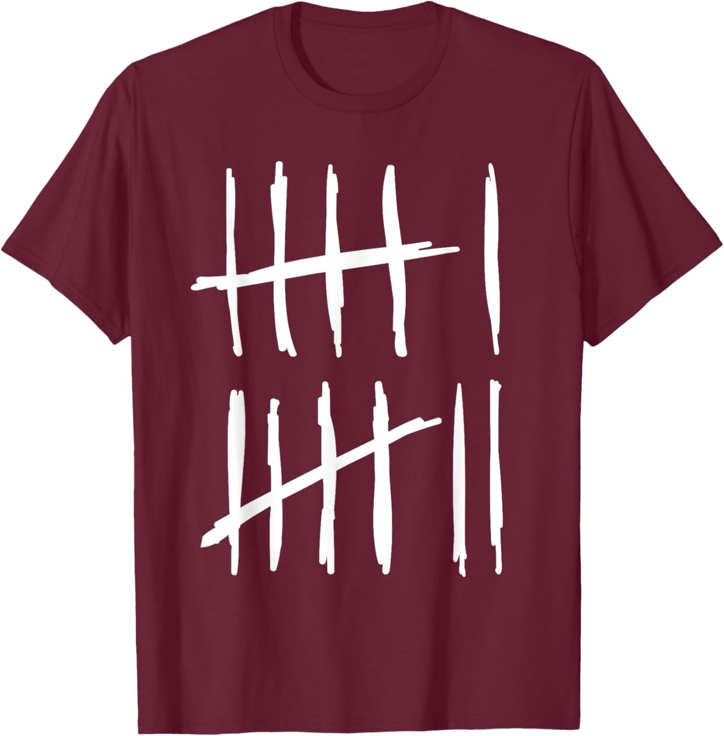Six Seven 6 7 Tally Marks 67 Meme 6-7 Numbers Funny School T-Shirt - T-Shirt | Maroon