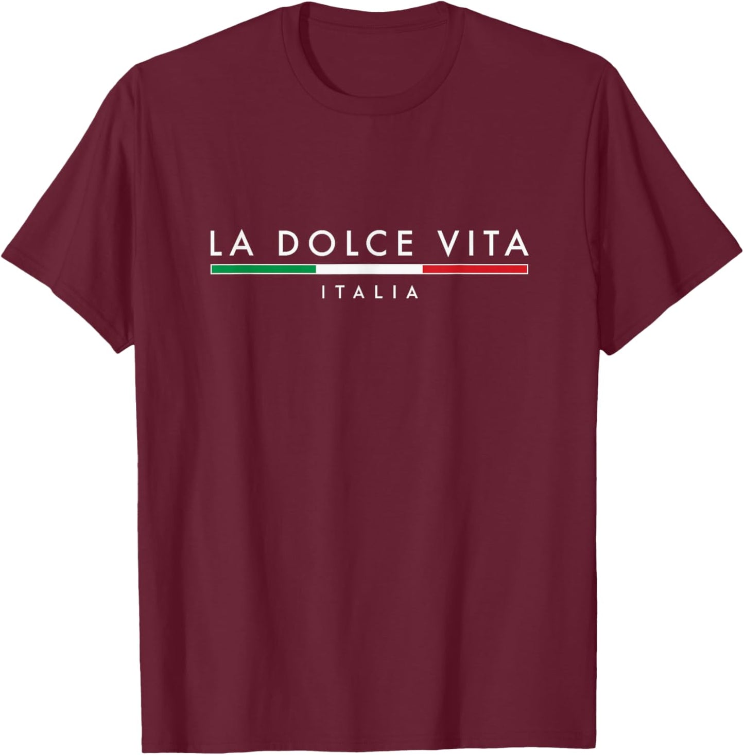 La Dolce Vita Minimalist T-Shirt - T-Shirt | Maroon