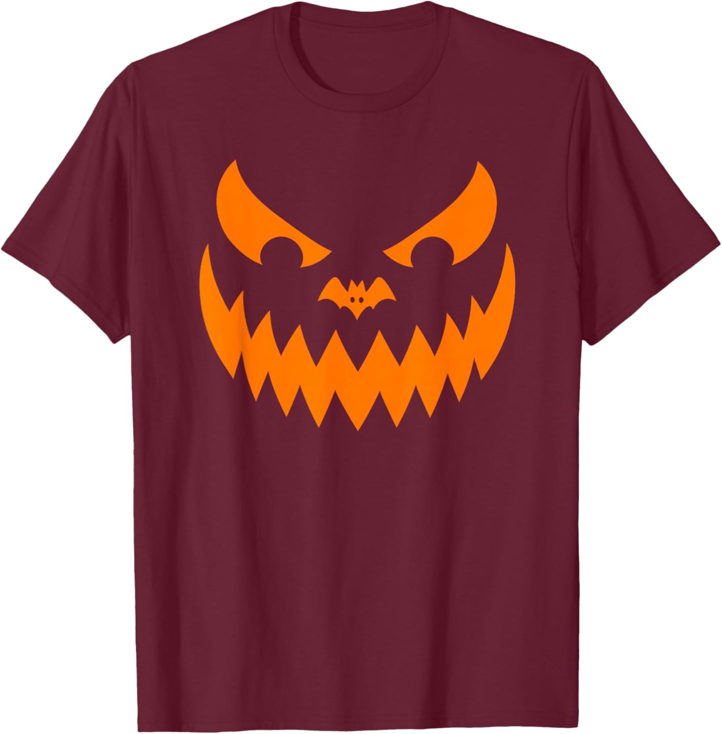 Pumpkin Face | Jack O Lantern | Scary Halloween Costume T-Shirt - T-Shirt | Maroon