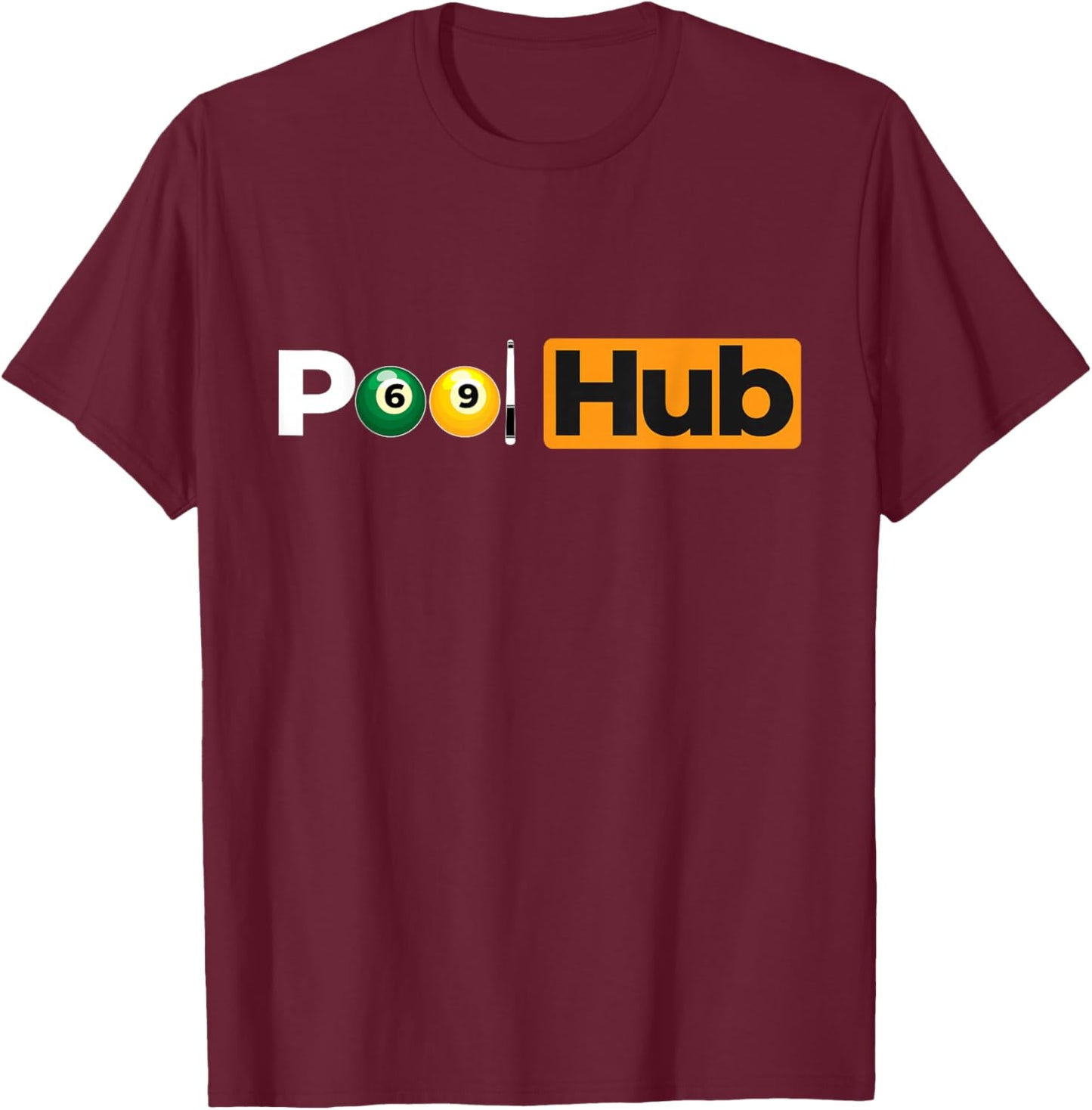 Pool Hub - 8 Ball Billiard Game Pool Player T-Shirt - T-Shirt | Maroon