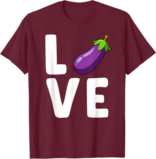 Eggplant Art Women Kids Veggie Vegetable Eggplant T-Shirt - T-Shirt | Maroon