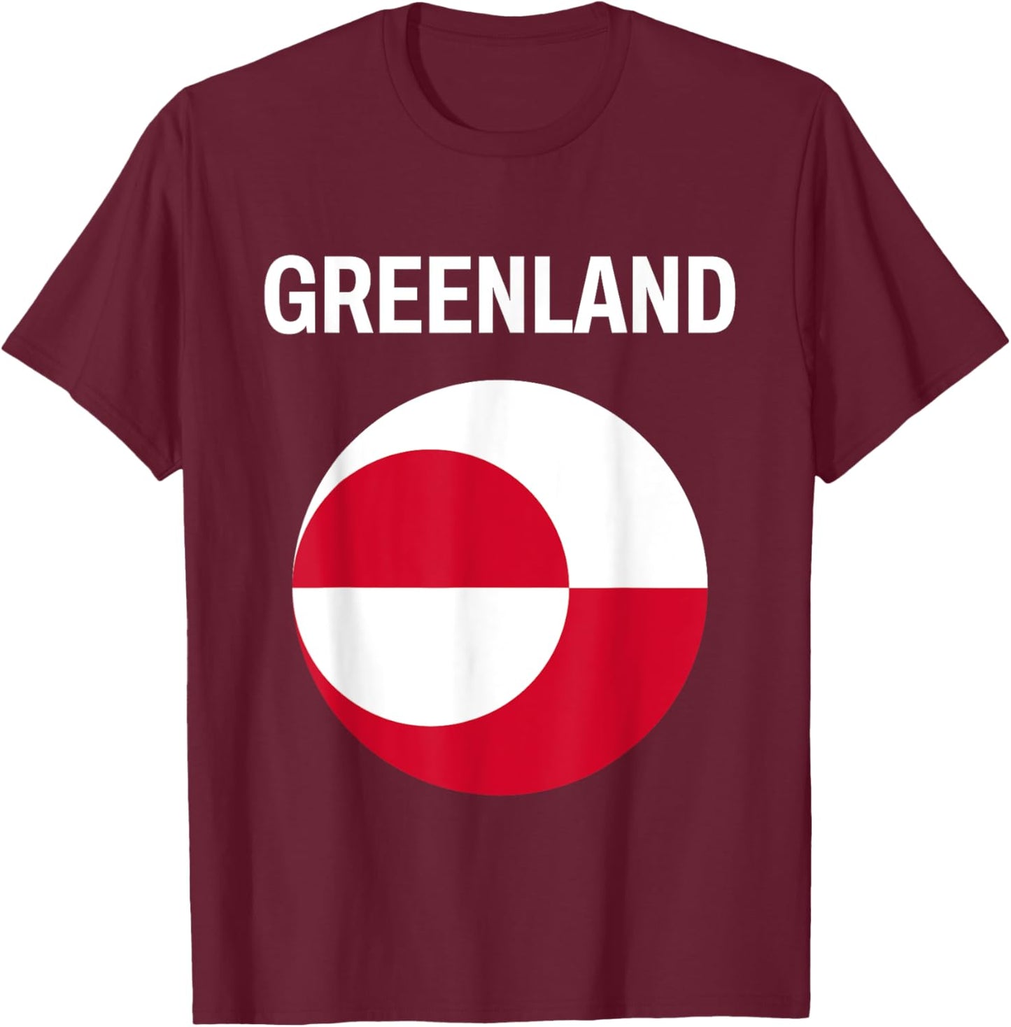 Greenland Flag Modern T-Shirt - T-Shirt | Maroon