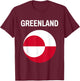 Greenland Flag Modern T-Shirt - T-Shirt | Maroon