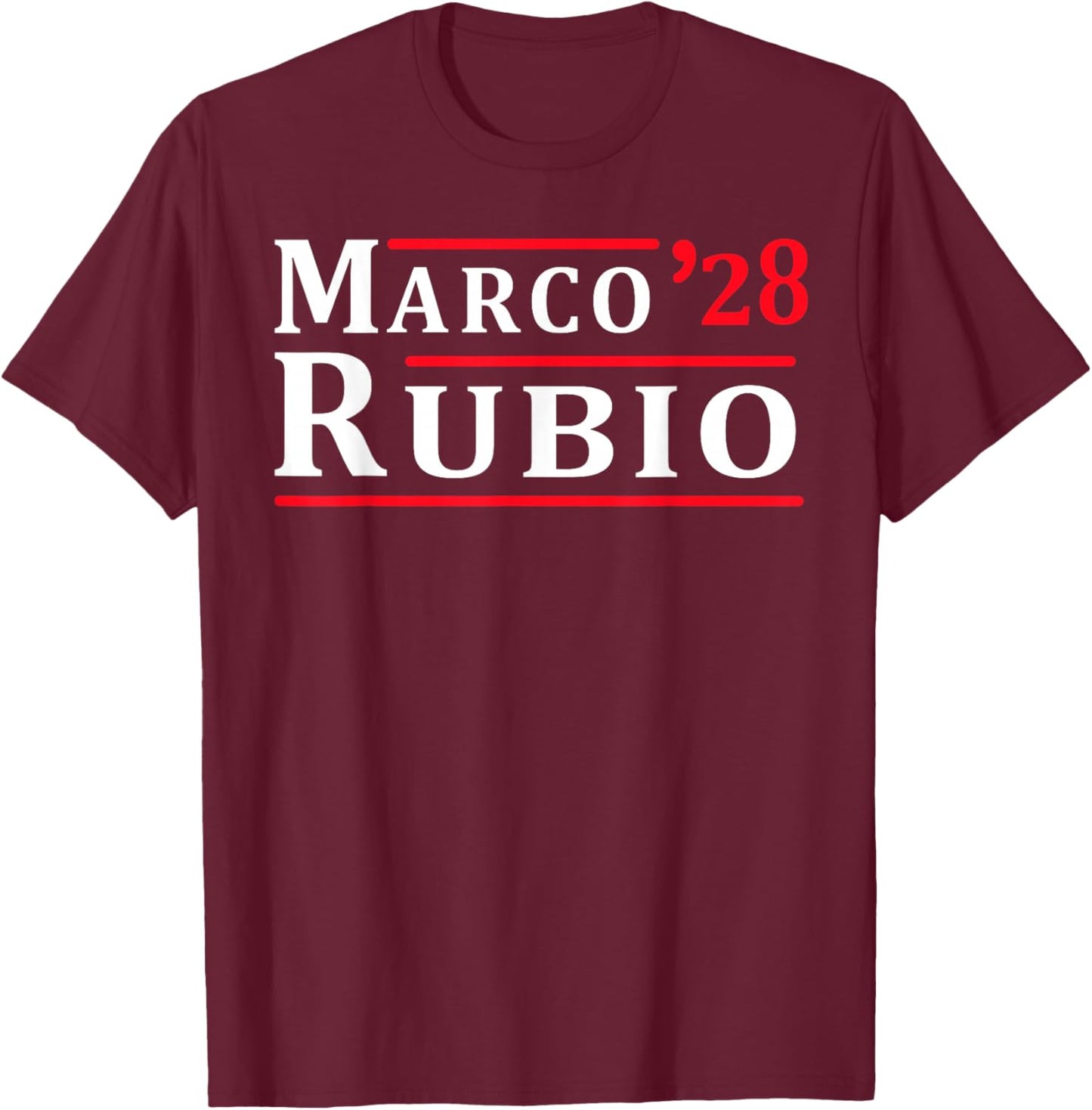 Marco Rubio 2028 President 48 US Republican Election Vintage T-Shirt - T-Shirt | Maroon