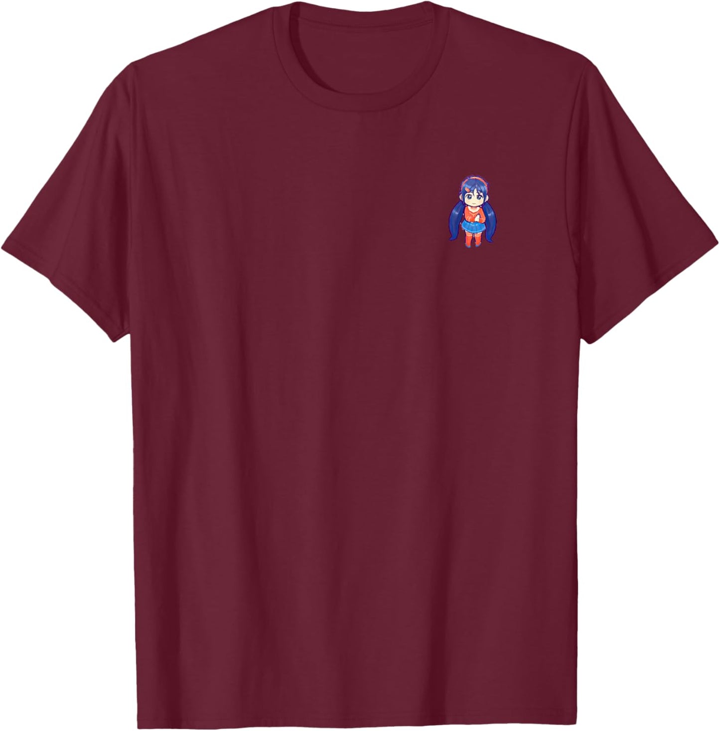 "Mita from Miside: Playful Charm" T-Shirt - T-Shirt | Maroon