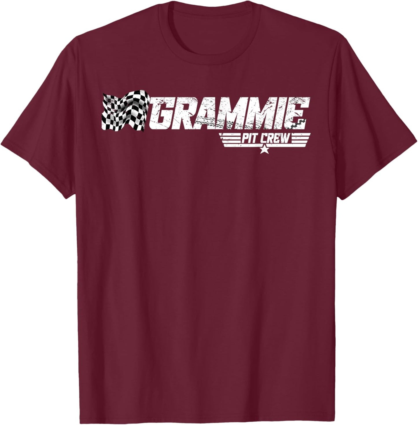 Grammie Pit Crew Race Car Birthday Family Racing T-Shirt - T-Shirt | Maroon