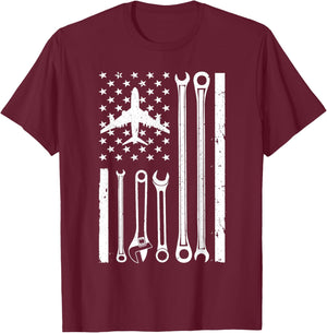 Cool Aircraft Mechanic Art Women Aircraft Technician T-Shirt - T-Shirt | Maroon