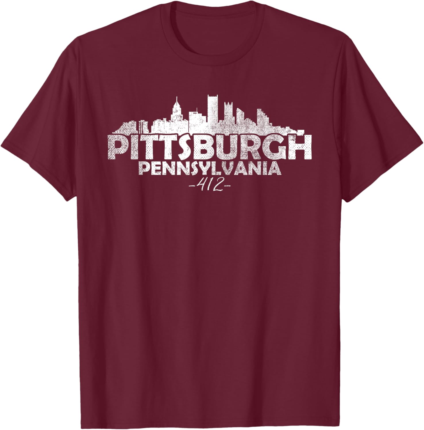 Pittsburgh Pennsylvania PA | skyline T-Shirt - T-Shirt | Maroon