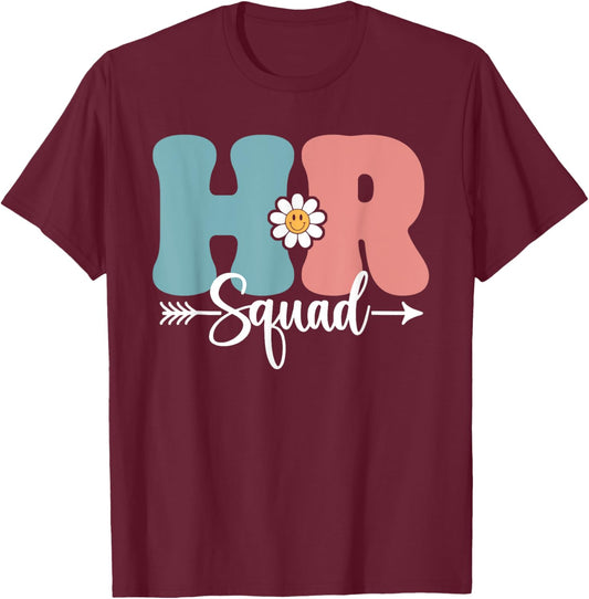 HR Squad Back To School Teachers Students Human Resources T-Shirt - T-Shirt | Maroon