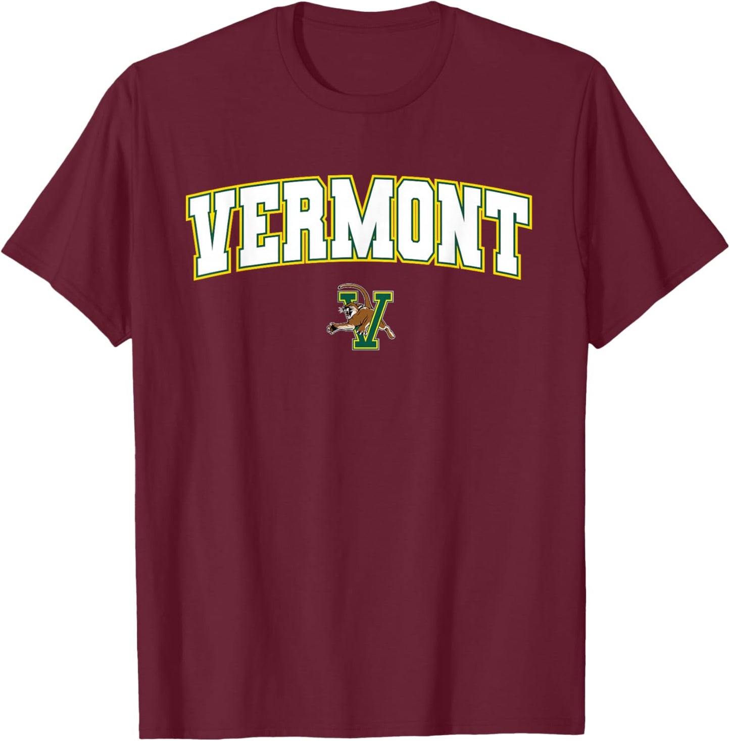 University of Vermont Catamounts Arch Logo T-Shirt - T-Shirt | Maroon