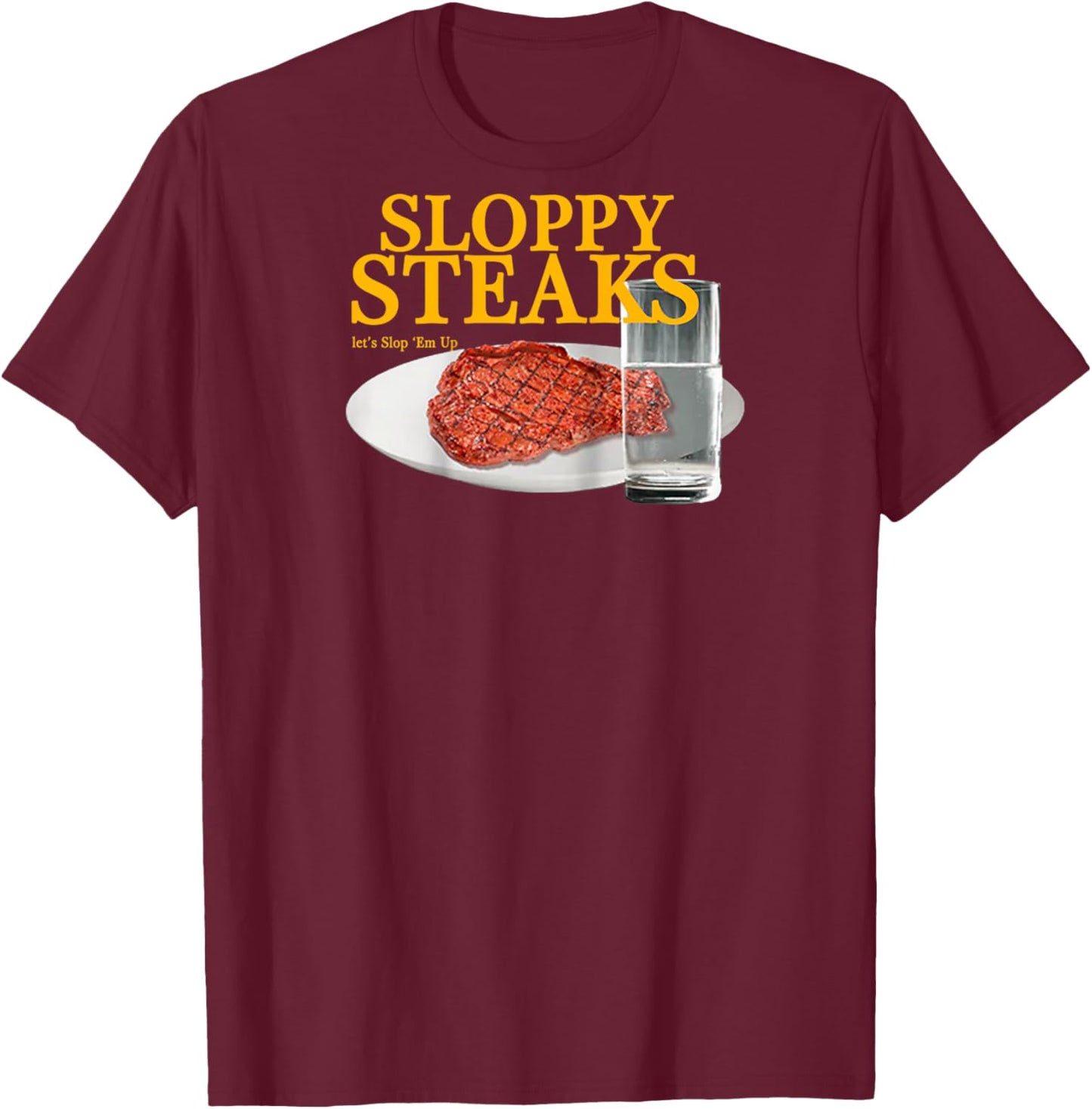 Vintage Sloppy Steaks I Think You Should Leave Raglan Baseball T-Shirt - T-Shirt | Maroon