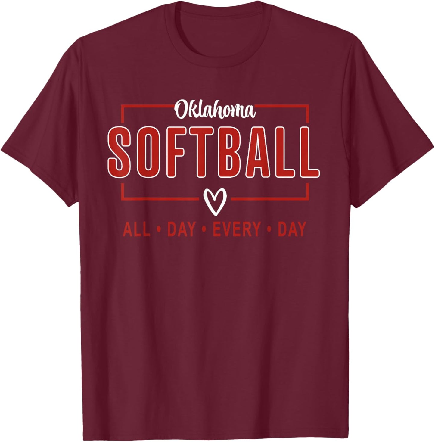 Oklahoma Softball Vintage Kids Team Retro Softball Fan T-Shirt - T-Shirt | Maroon