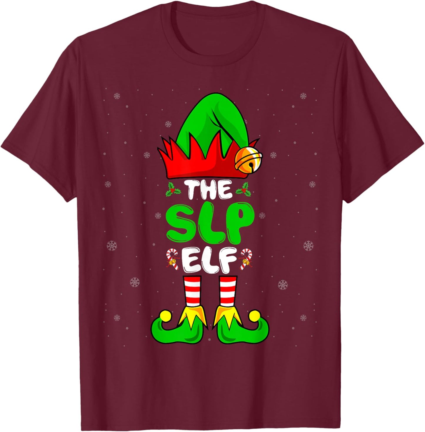 The SLP Elf - Speech Language Pathologists Christmas T-Shirt - T-Shirt | Maroon