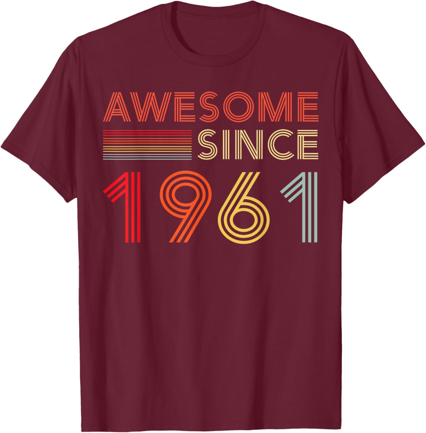 Awesome 65 Birthday Decorations Men 65yr 1961 65th Birthday T-Shirt - T-Shirt | Maroon