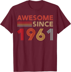 Awesome 65 Birthday Decorations Men 65yr 1961 65th Birthday T-Shirt - T-Shirt | Maroon