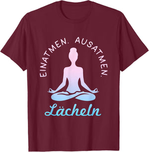 Yoga Smile Funny For Yogi And Spiritual Sports , black, S T-Shirt - T-Shirt | Maroon