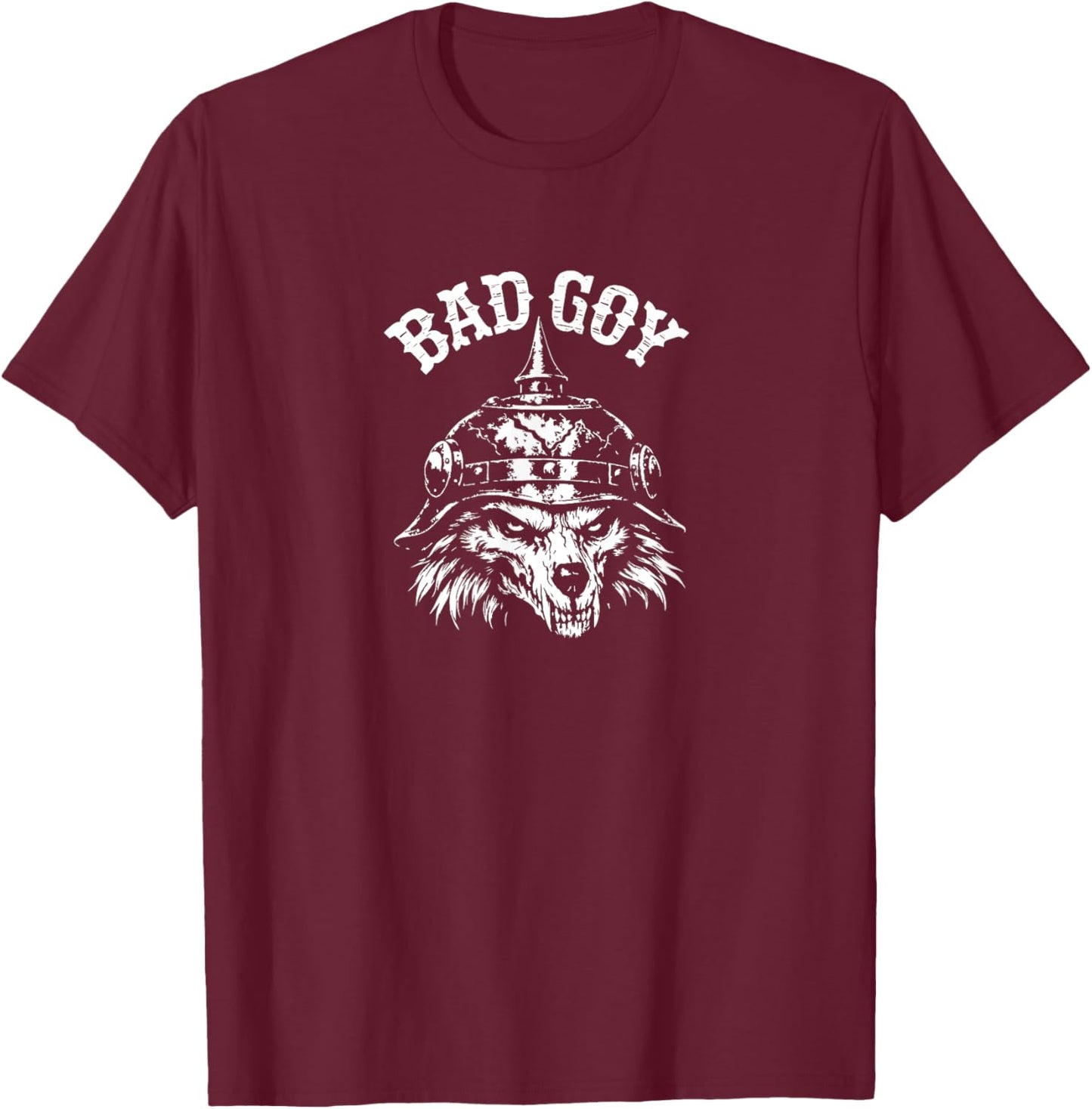 Bad Goy - Wolf T-Shirt - T-Shirt | Maroon