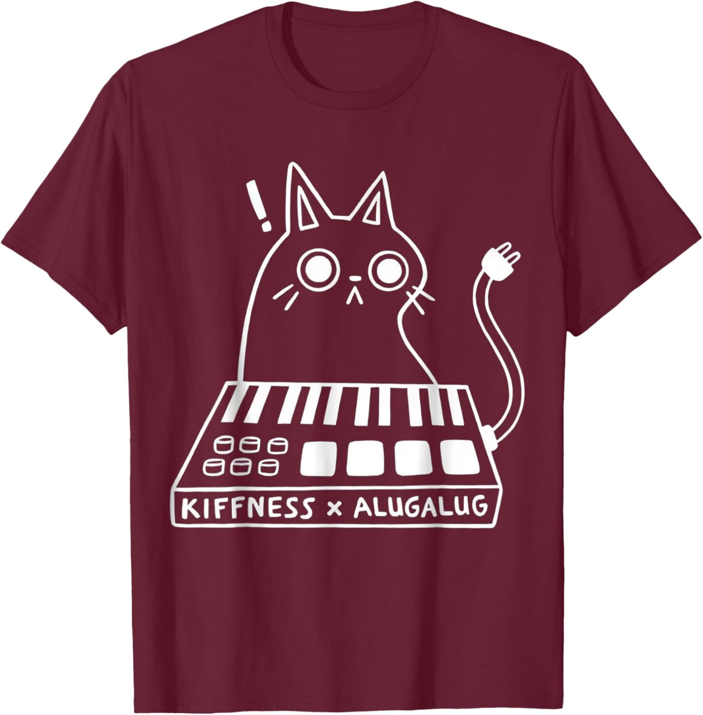 Cat Kiffness X Alugalug Men Women T-Shirt - T-Shirt | Maroon
