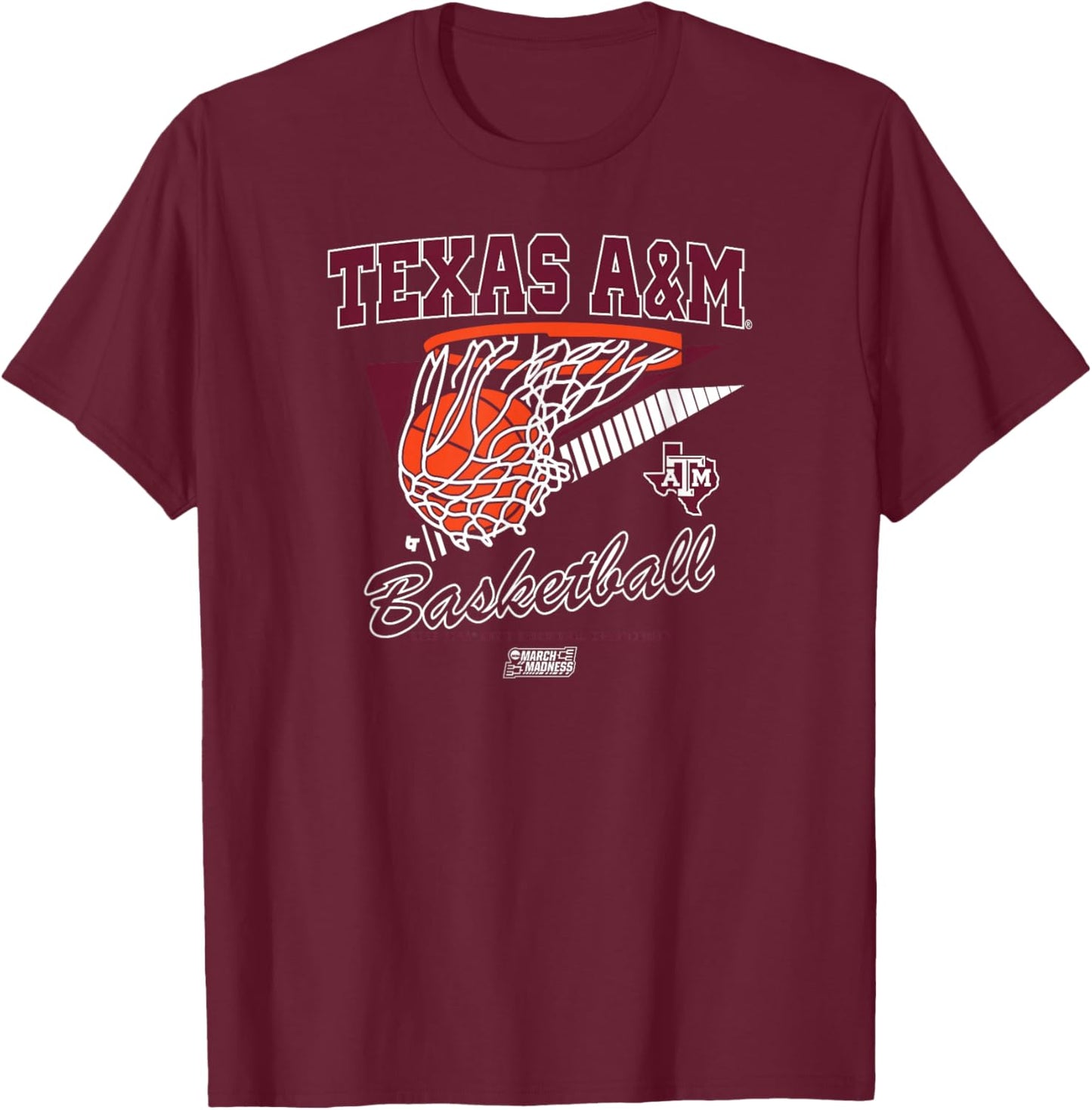 Texas A&M Aggies Basketball: 2025 March Madness NCAA T-Shirt - T-Shirt | Maroon