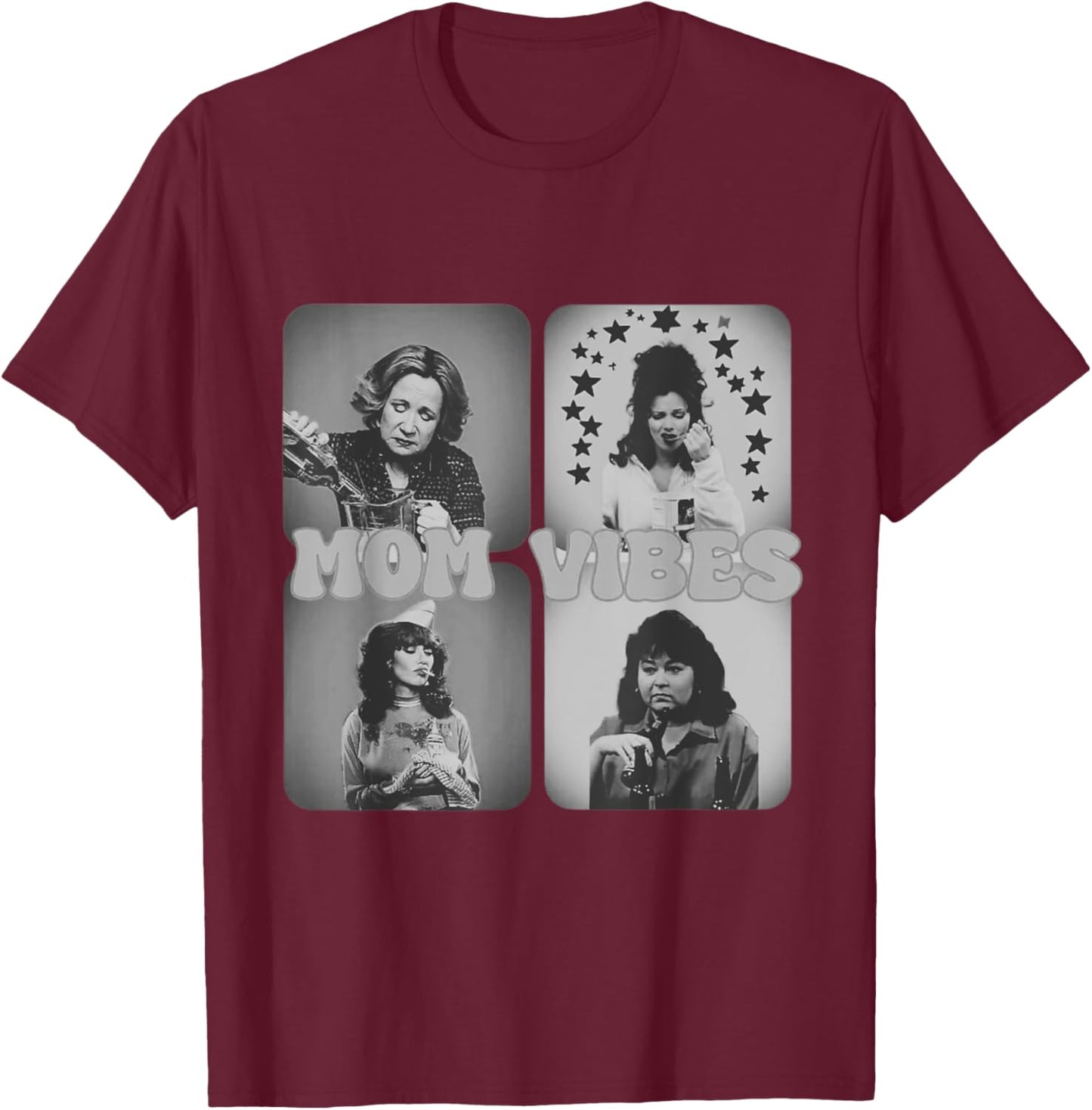 Retro Mom 90’s Vibes Vintage Mother's Day T-Shirt - T-Shirt | Maroon