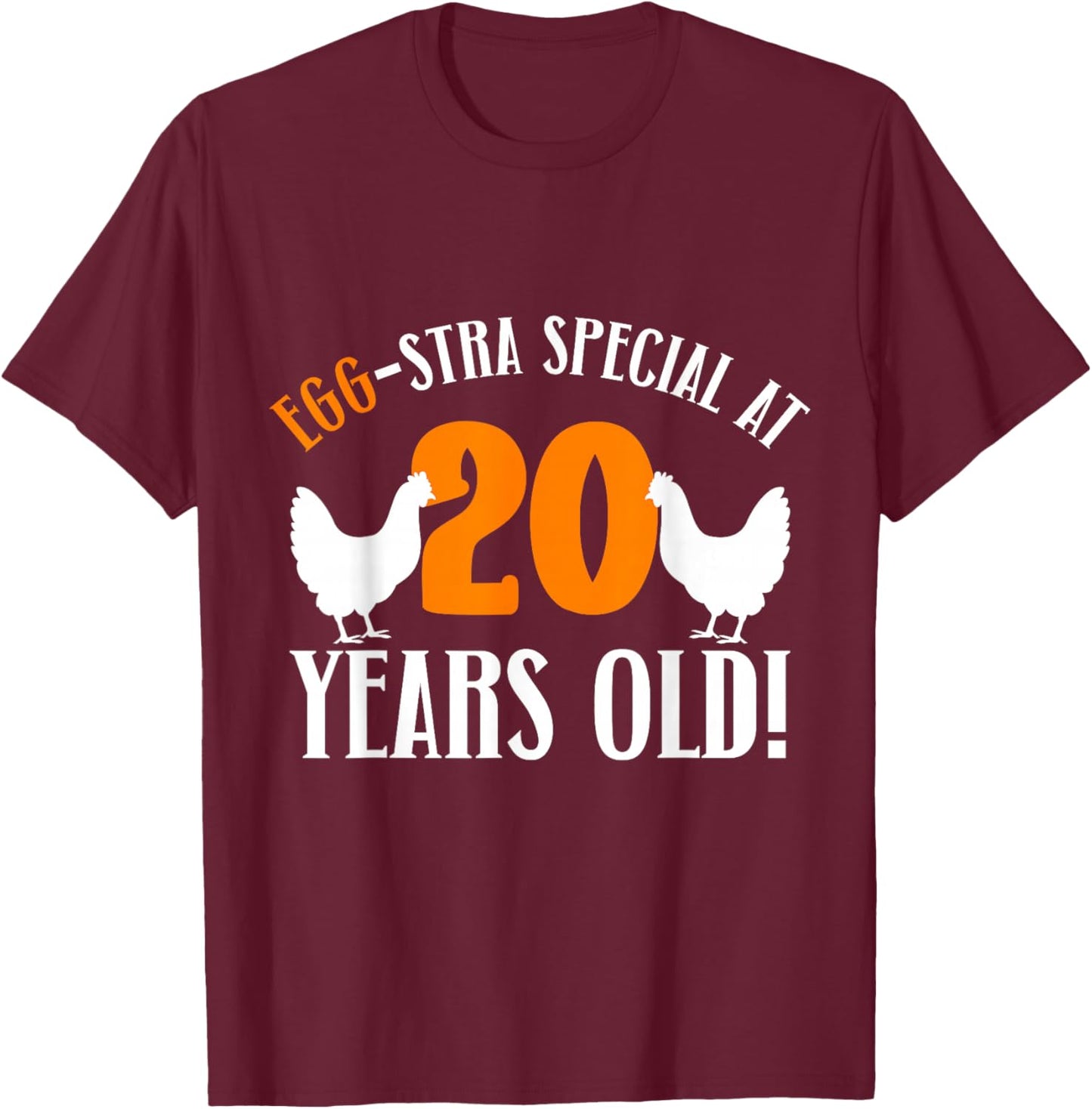 Chicken Lover for 20th Birthday 20 Years T-Shirt - T-Shirt | Maroon