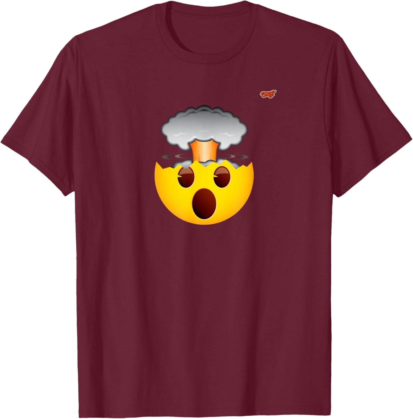 Official Emoji Yellow Smile Explosion Exploding T-Shirt - T-Shirt | Maroon
