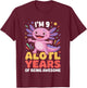 Kids I’m 9 Alotl Years Awesome 9th Birthday Girls Boys T-Shirt - T-Shirt | Maroon