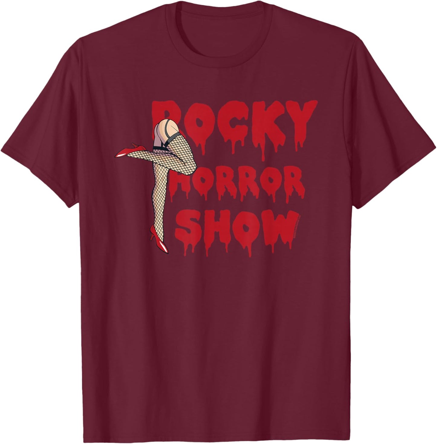 Rocky Horror Show Beine mit Logoblock T-Shirt - T-Shirt | Maroon